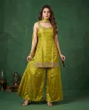 K 1320 By Naisha Chinon Kurti With Bottom Dupatta 